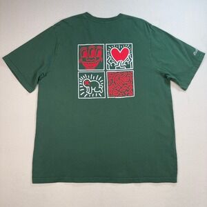 Malbon Keith Haring Pocket T-Shirt Men's XL Green 100% Cotton Made in USA‎ Golf